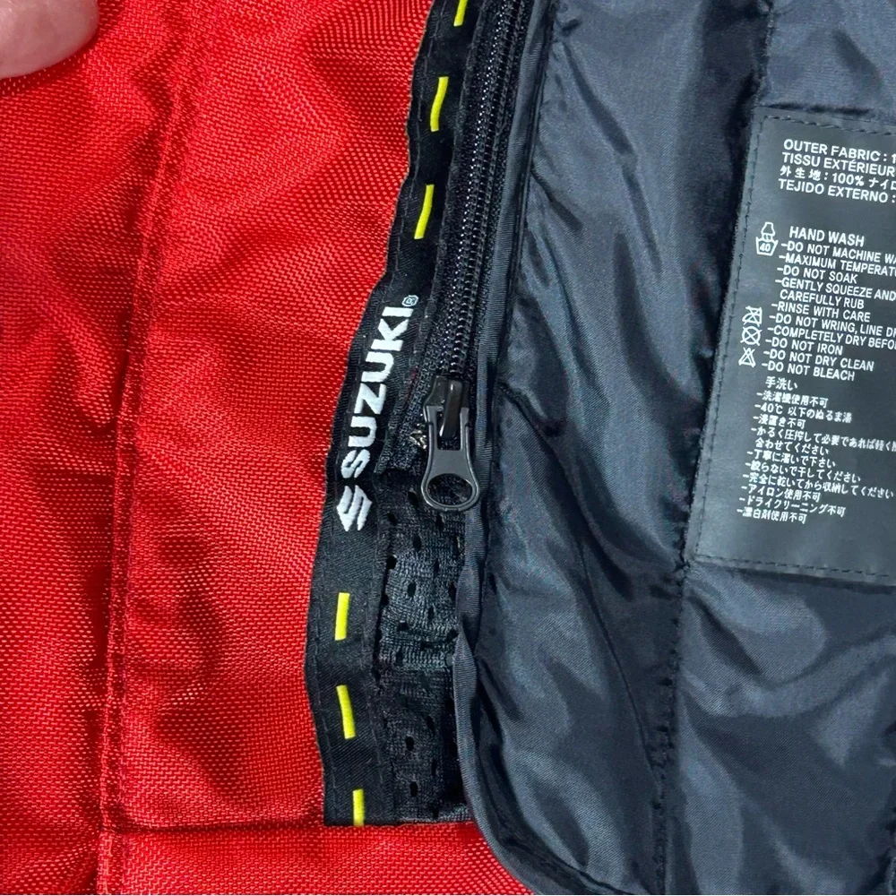 SUZUKI Style GSRX Men’s Red &  Black Motorcycle Jacket Size M - Picture 8 of 16